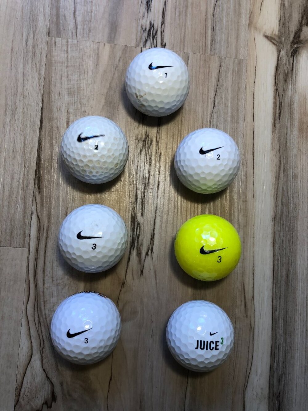 7 Nike Crush Mojo Juice Golf Balls Crush Extreme Yellow Used Mixed Lot